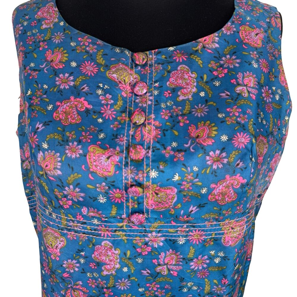 Vintage 60s Floral Satin Brocade Shift Dress Mod Mini RiRi Zipper Project AS-IS